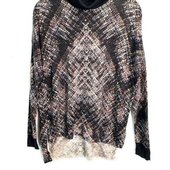 Karen Millen Size M Wool Plaid Turtleneck Sweater Lightweight - Picture 6 of 6